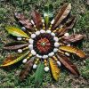 Mandala made from leaves and petals during a nature art session in Singapore